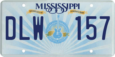 MS license plate DLW157
