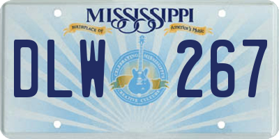 MS license plate DLW267
