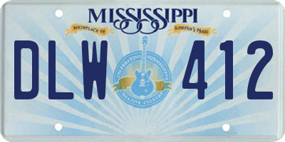 MS license plate DLW412