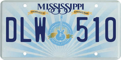 MS license plate DLW510
