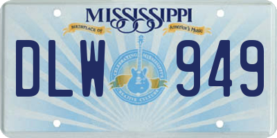 MS license plate DLW949