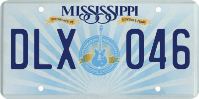 MS license plate DLX046