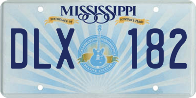 MS license plate DLX182