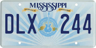 MS license plate DLX244