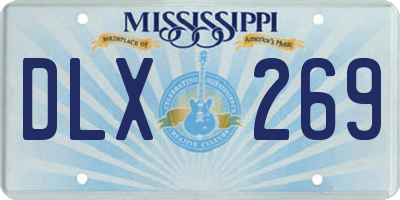 MS license plate DLX269