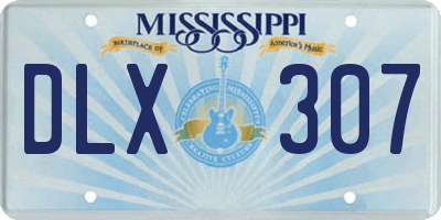 MS license plate DLX307
