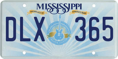 MS license plate DLX365