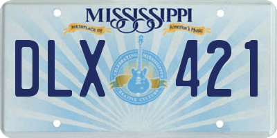 MS license plate DLX421