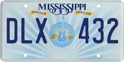 MS license plate DLX432