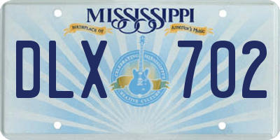 MS license plate DLX702