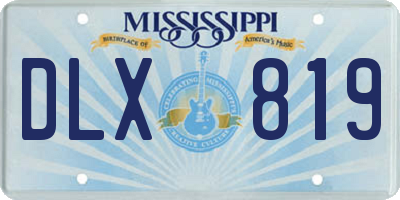 MS license plate DLX819