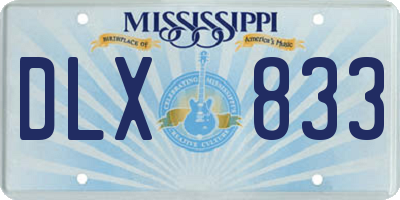 MS license plate DLX833
