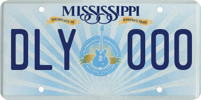 MS license plate DLY000