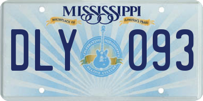 MS license plate DLY093