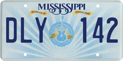 MS license plate DLY142