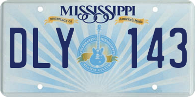 MS license plate DLY143