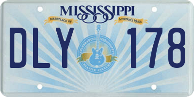 MS license plate DLY178