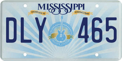 MS license plate DLY465