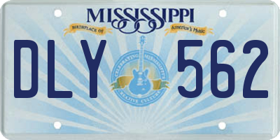 MS license plate DLY562