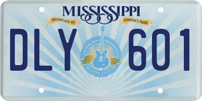 MS license plate DLY601