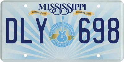 MS license plate DLY698