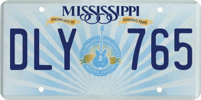 MS license plate DLY765