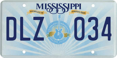 MS license plate DLZ034