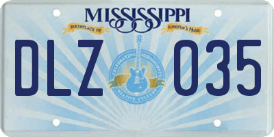 MS license plate DLZ035