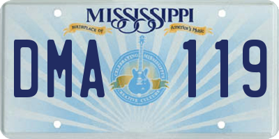 MS license plate DMA119