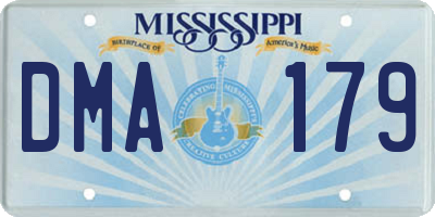 MS license plate DMA179