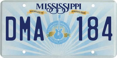 MS license plate DMA184