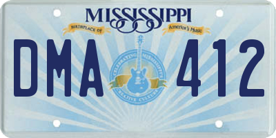 MS license plate DMA412