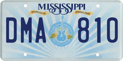 MS license plate DMA810