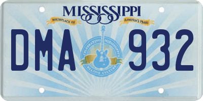 MS license plate DMA932