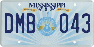 MS license plate DMB043