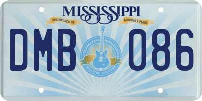 MS license plate DMB086
