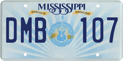 MS license plate DMB107