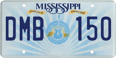 MS license plate DMB150