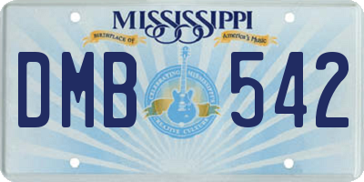 MS license plate DMB542