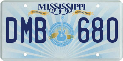 MS license plate DMB680