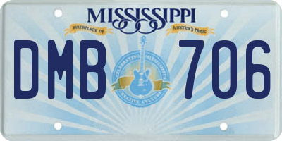 MS license plate DMB706