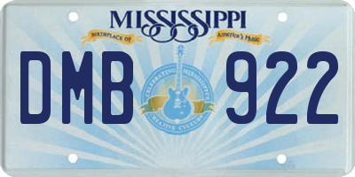 MS license plate DMB922