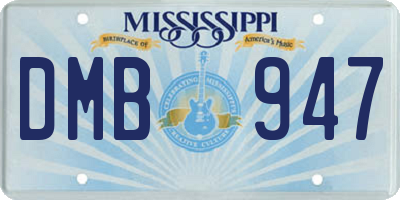 MS license plate DMB947
