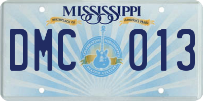 MS license plate DMC013
