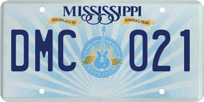 MS license plate DMC021