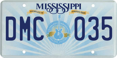 MS license plate DMC035