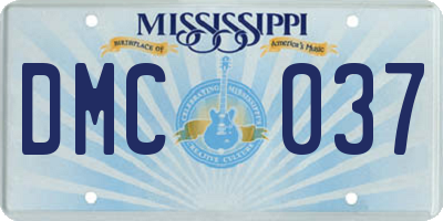 MS license plate DMC037
