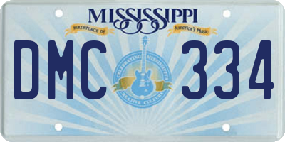 MS license plate DMC334