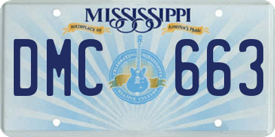 MS license plate DMC663