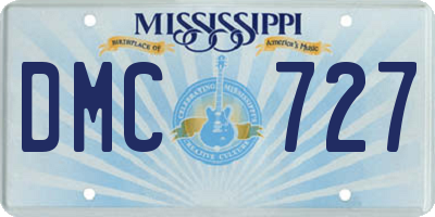 MS license plate DMC727
